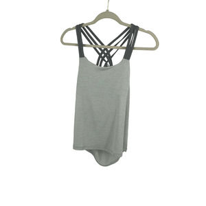 prAna Womens Racerback Tank Hi Low Two-tone Gray Size S